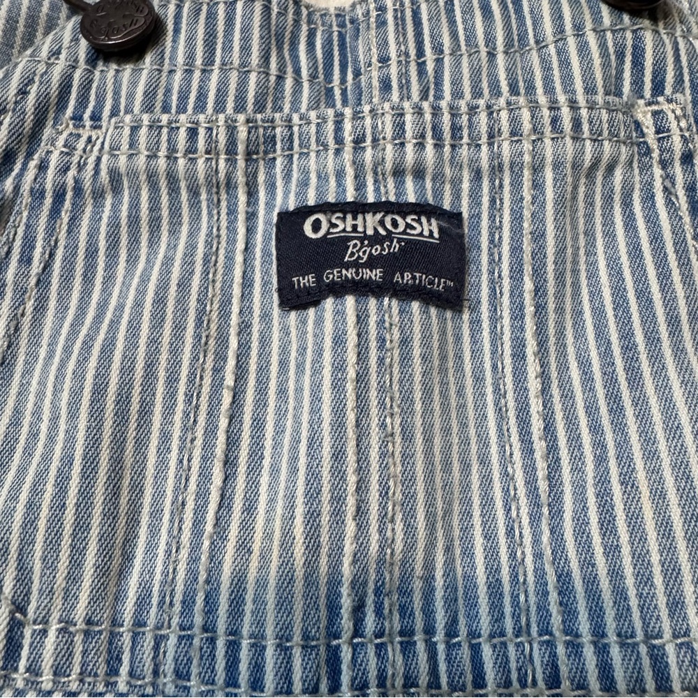 Vintage OshKosh B’Gosh Blue & White Pinstripe Overalls | Size 2T | Made in USA - Picture 5 of 6